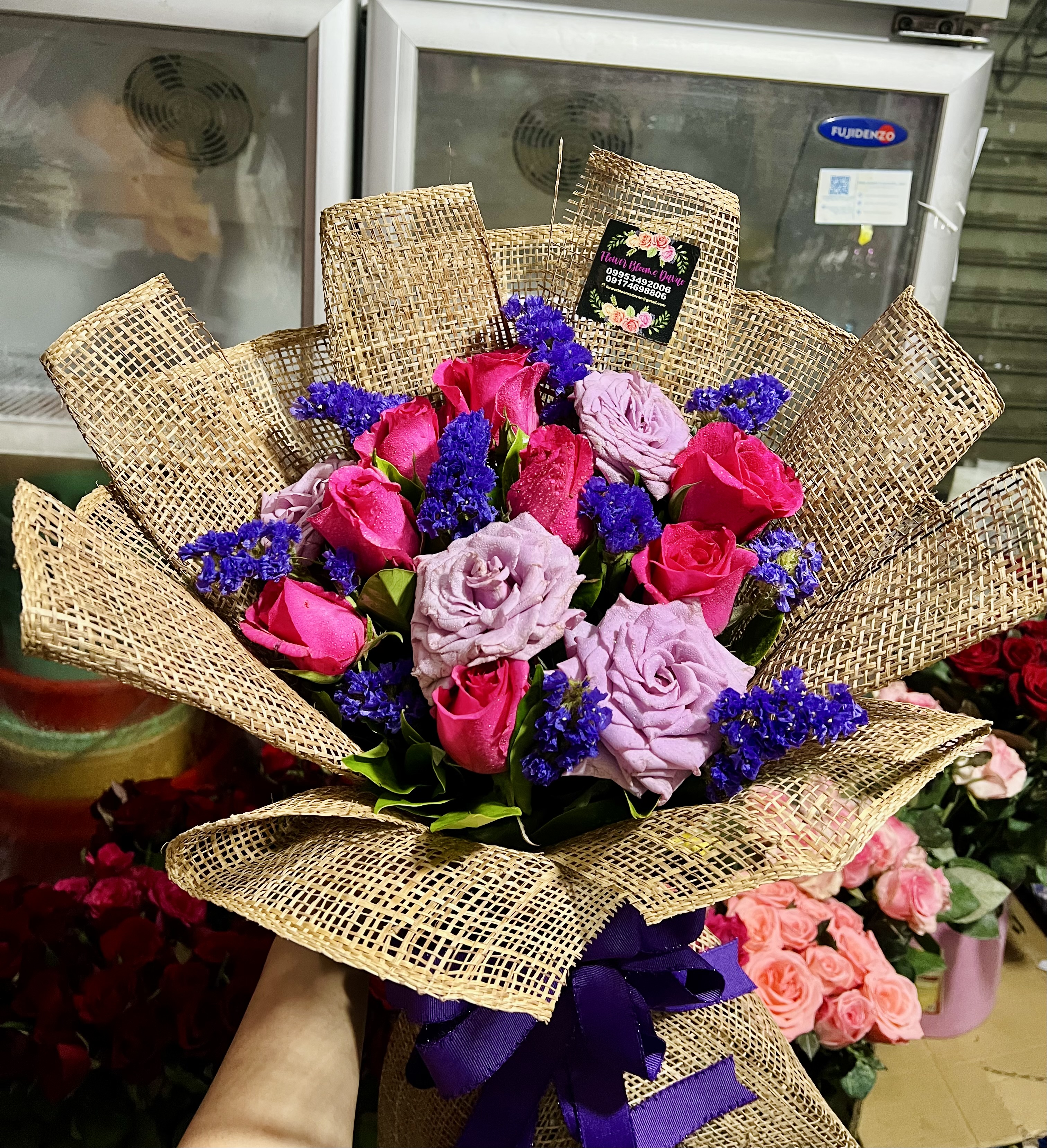 Purple roses Bouquet photo 4