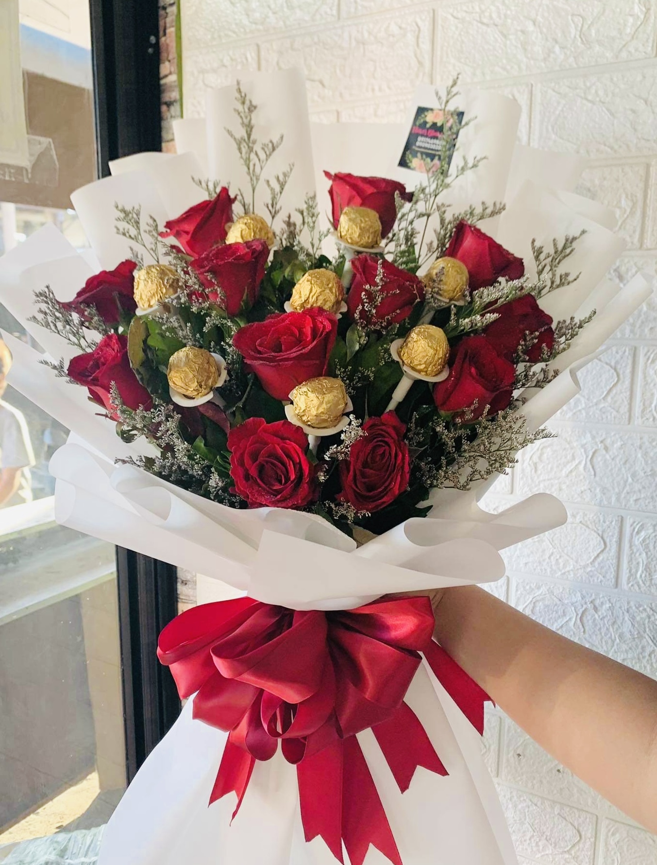 Mixed with fresh flowers